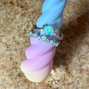 Bomb Party Elegant Fire Opal and Silver Ring